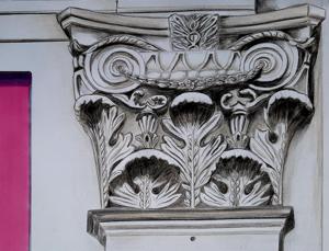 Pilaster capitel.  Markers, 24x30 cm. By Georgi Slavin