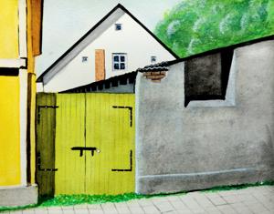 Kompanii Str. Watercolor, 14x17 cm. By Georgi Slavin