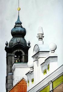 Ülikooli Str. Watercolor, 30x40 cm. By Georgi Slavin