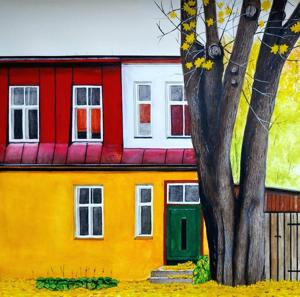 Vanemuise Str. Watercolor, 30x30 cm. By Georgi Slavin