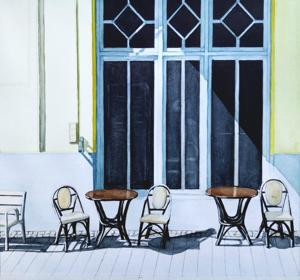 Küütri Str. Watercolor, 28x28 cm. By Georgi Slavin