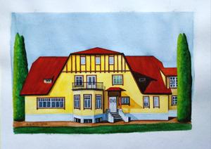 Riia Str. Eisenschmidt villa. Watercolor, 30x40 cm. By Georgi Slavin