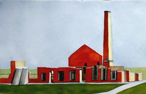 Ruins near the city of Tartu. Watercolor, acrylic, 24x40 cm. By Georgi Slavin