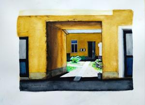 Kivi Str. Watercolor, 22x30 cm By Georgi Slavin