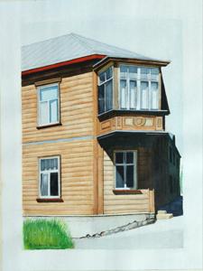 Roosi Str. Watercolor, 30x40 cm. By Georgi Slavin