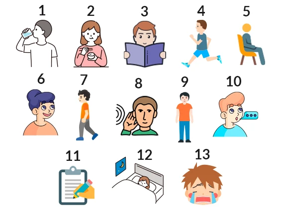 Actions | English A1 vocabulary exercises