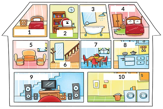 Rooms in house | English A2 vocabulary exercises