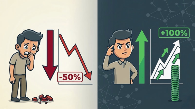 Jadual recovery loss dalam trading yang menunjukkan peratus kerugian dan keuntungan yang diperlukan untuk pulih semula modal