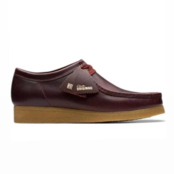Adidas Clarks Wallabee - Deep Red Leather - Greencoco Stuff