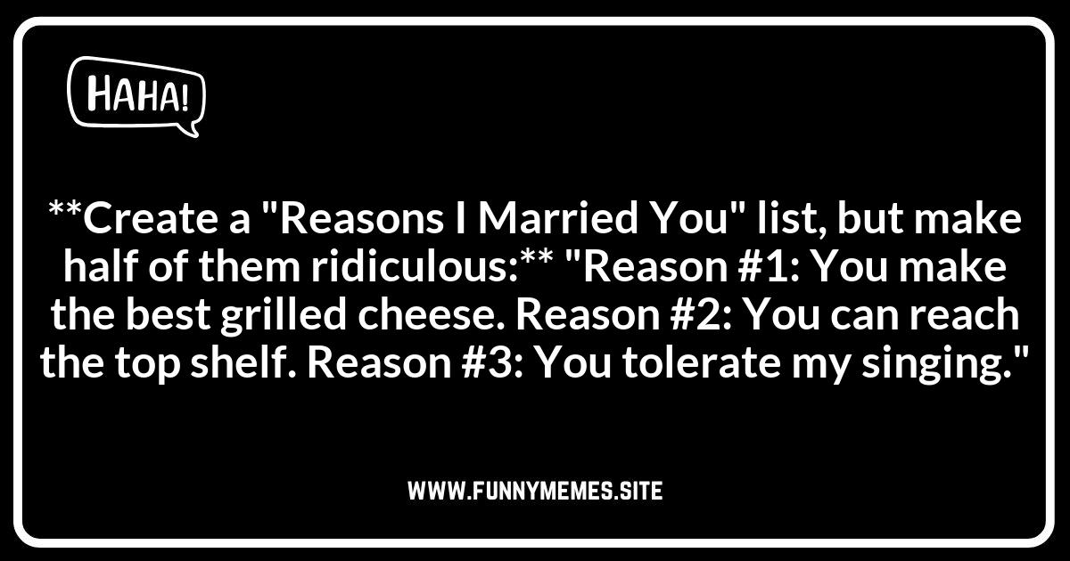 DIY Wedding Anniversary Joke Ideas
