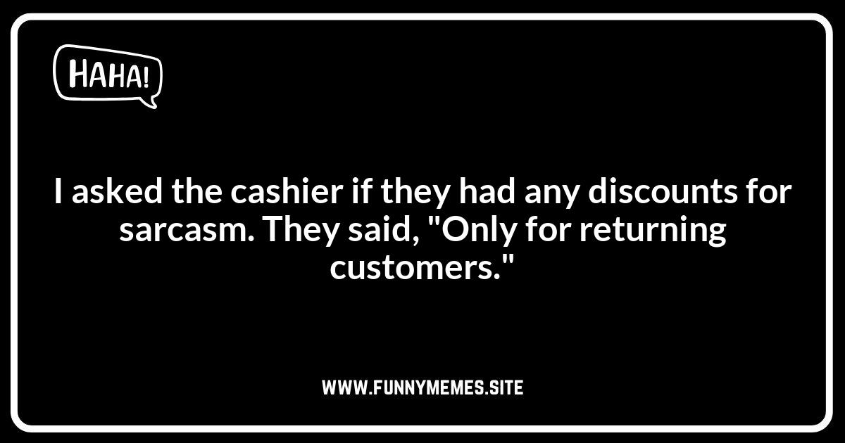 Cashier Jokes About Discounts and Deals