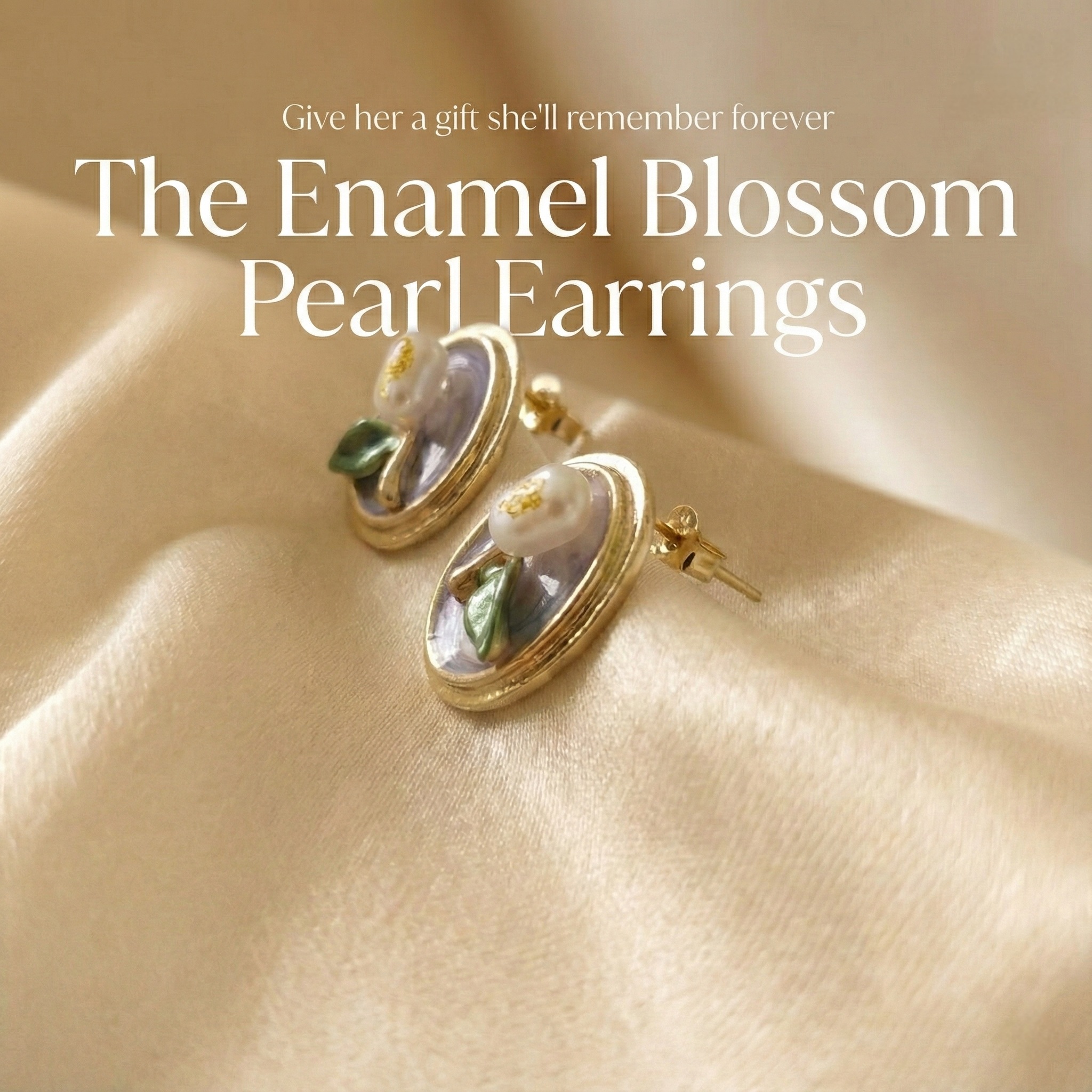 Mini Floral Oval Stud Earrings