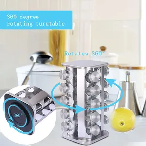 المطبخ التوابل المنظم الرف 360 استدارة التوابل الرف الدورية بالجملة عرض الرف التوابل المنظم تخزين المطبخ 12 زجاجات زجاجية لتخزين المطبخ