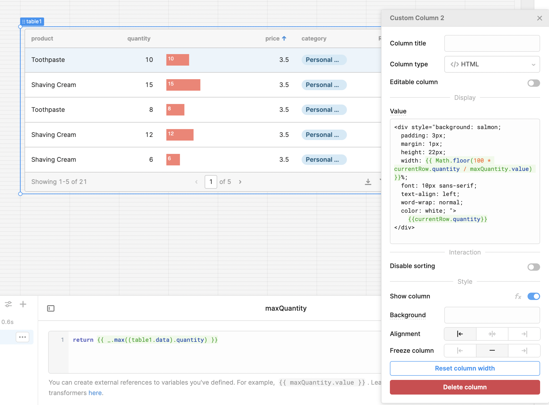 bar chart css