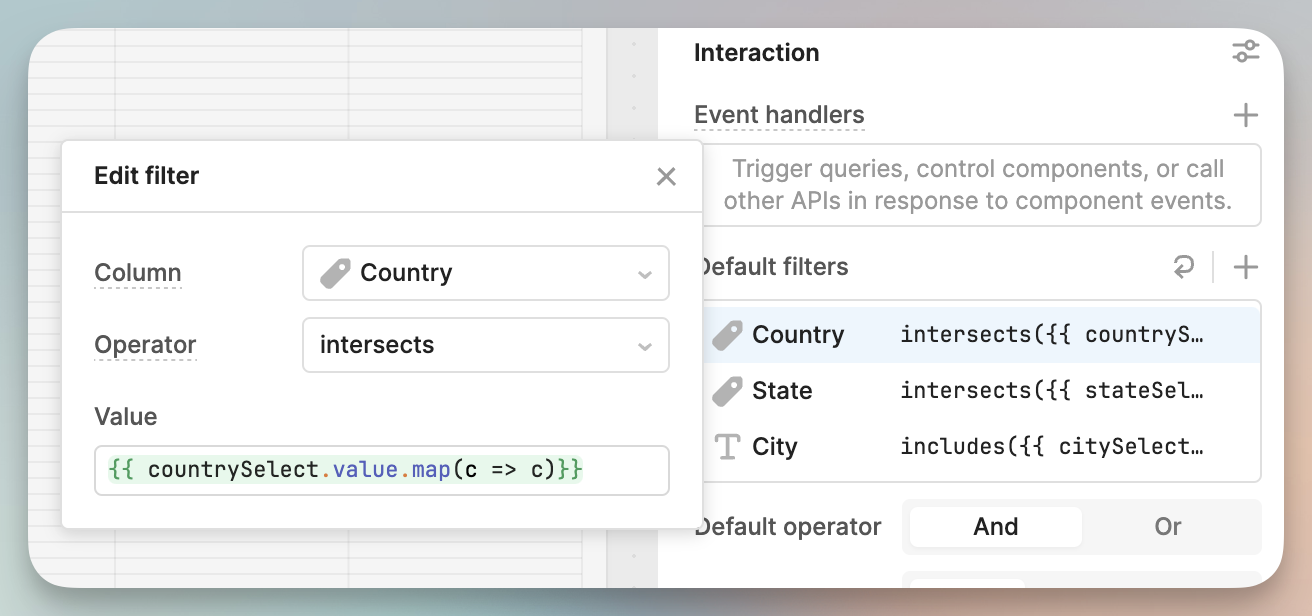 example cascading filtering