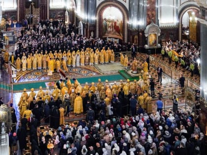 В день памяти мученицы Татианы митрополит Владимир сослужил Святейшему Патриарху Кириллу за Литургией в Храме Христа Спасителя