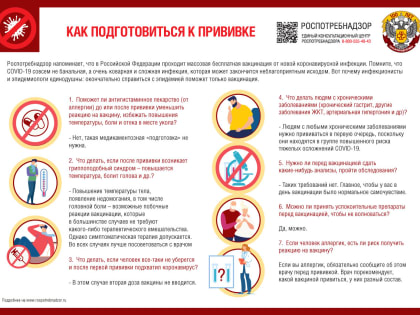 О рекомендациях, как правильно подготовиться к вакцинации от коронавируса (ПАМЯТКА)
