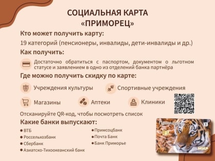 Что такое социальная карта "ПРИМОРЕЦ"