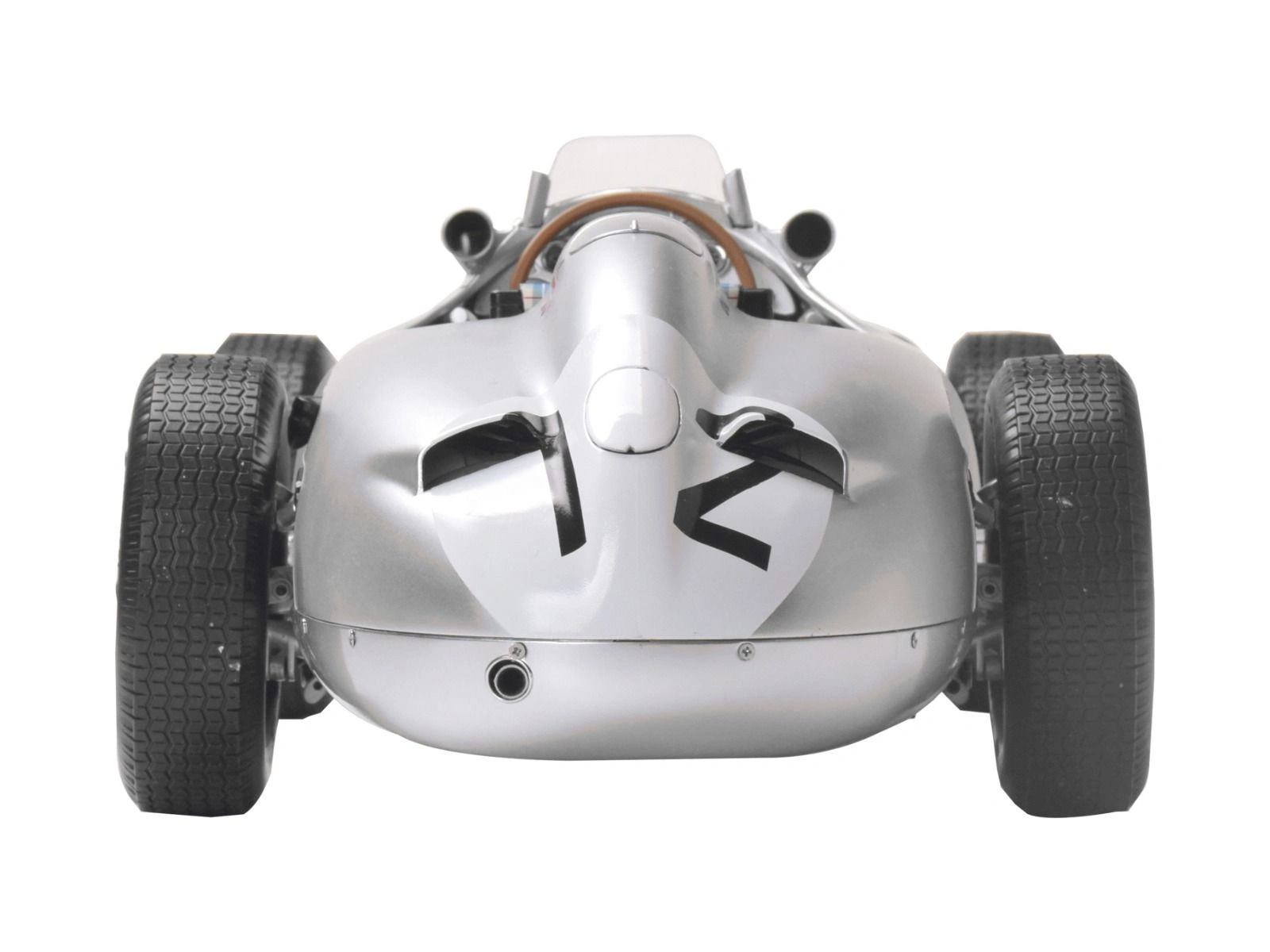 Rear view of an assembled Mercedes-Benz W196 R Stirling Moss 1/8 scale model