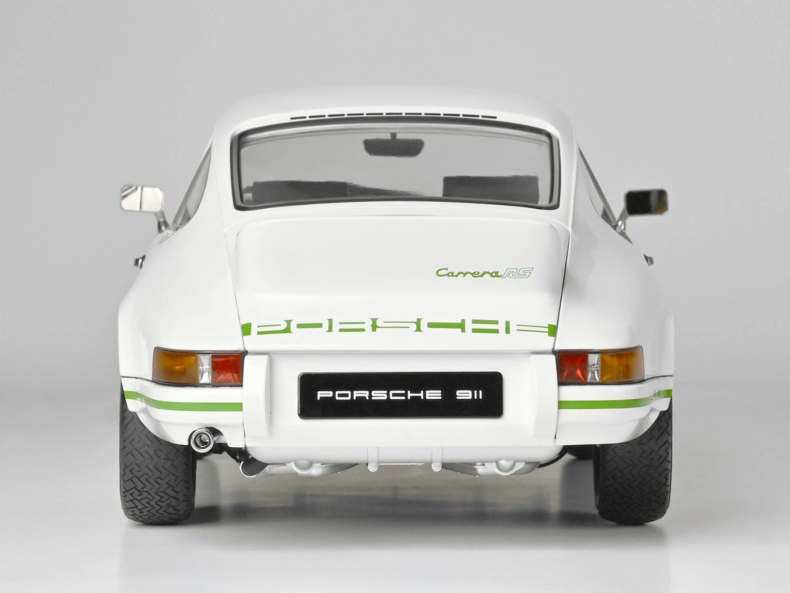 Rear view of an assembled Porsche 911 Carrera RS 2.7 1/8 scale model