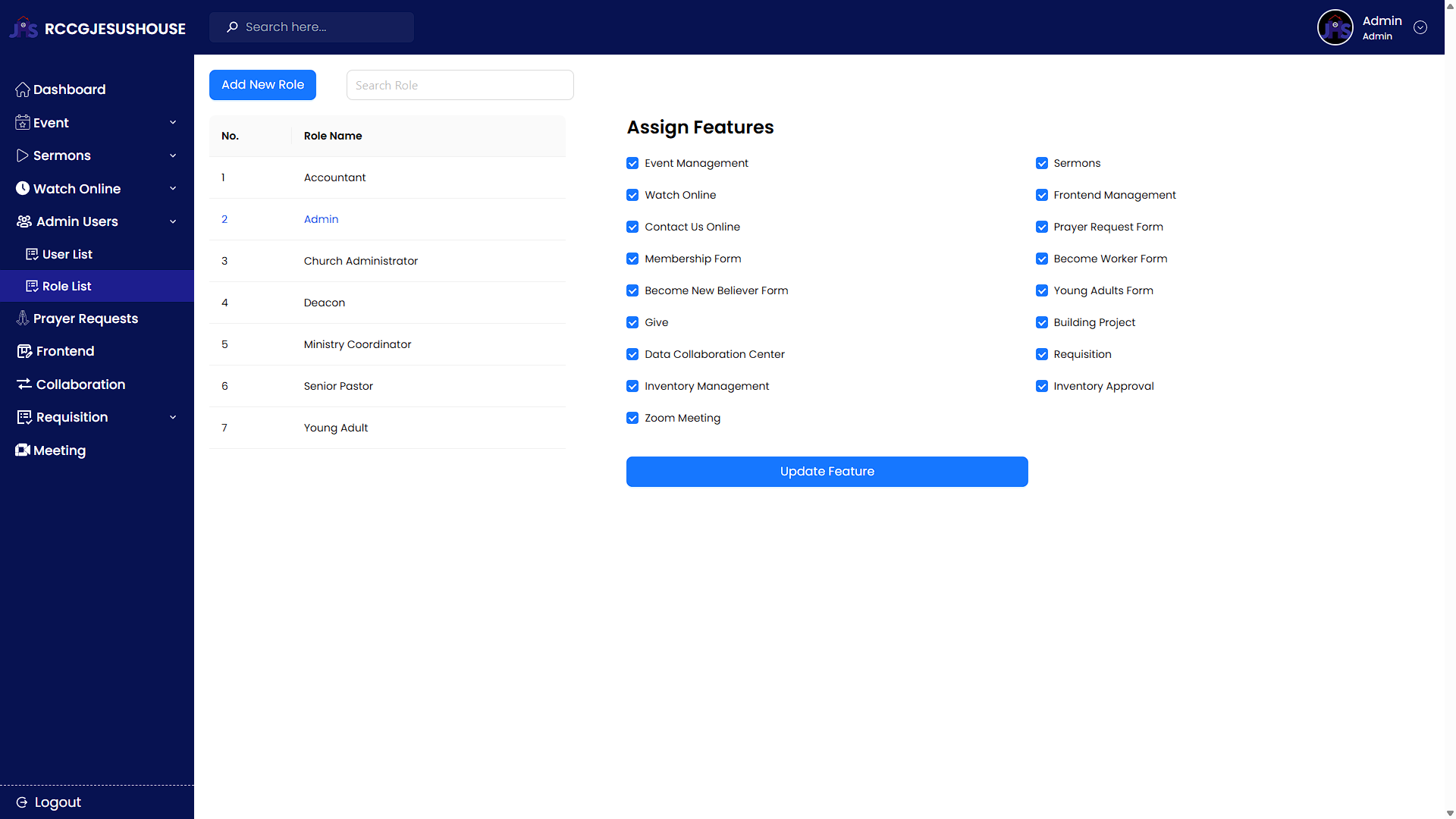 RCCG Jesus House | Dashboard - 5