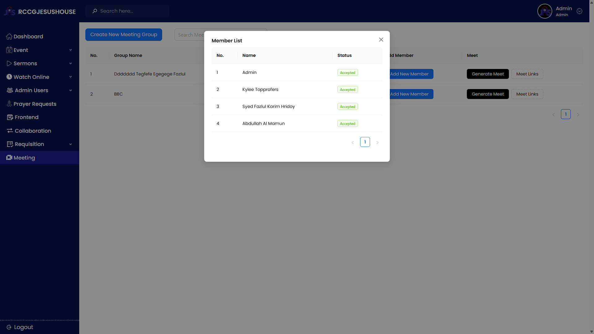 RCCG Jesus House | Dashboard - 10