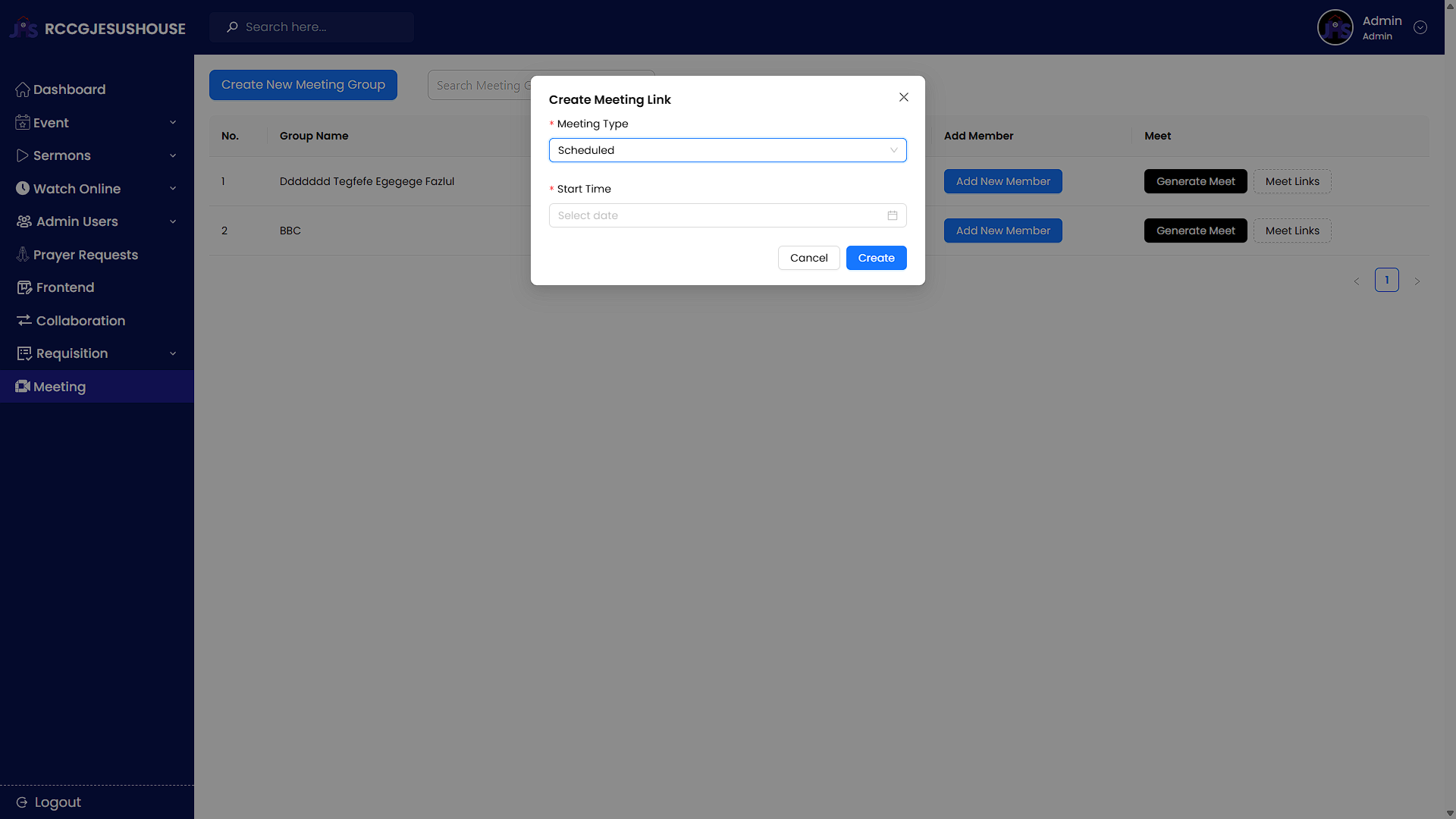 RCCG Jesus House | Dashboard - 12
