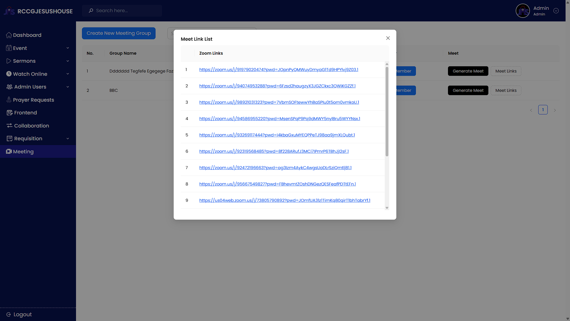 RCCG Jesus House | Dashboard - 13