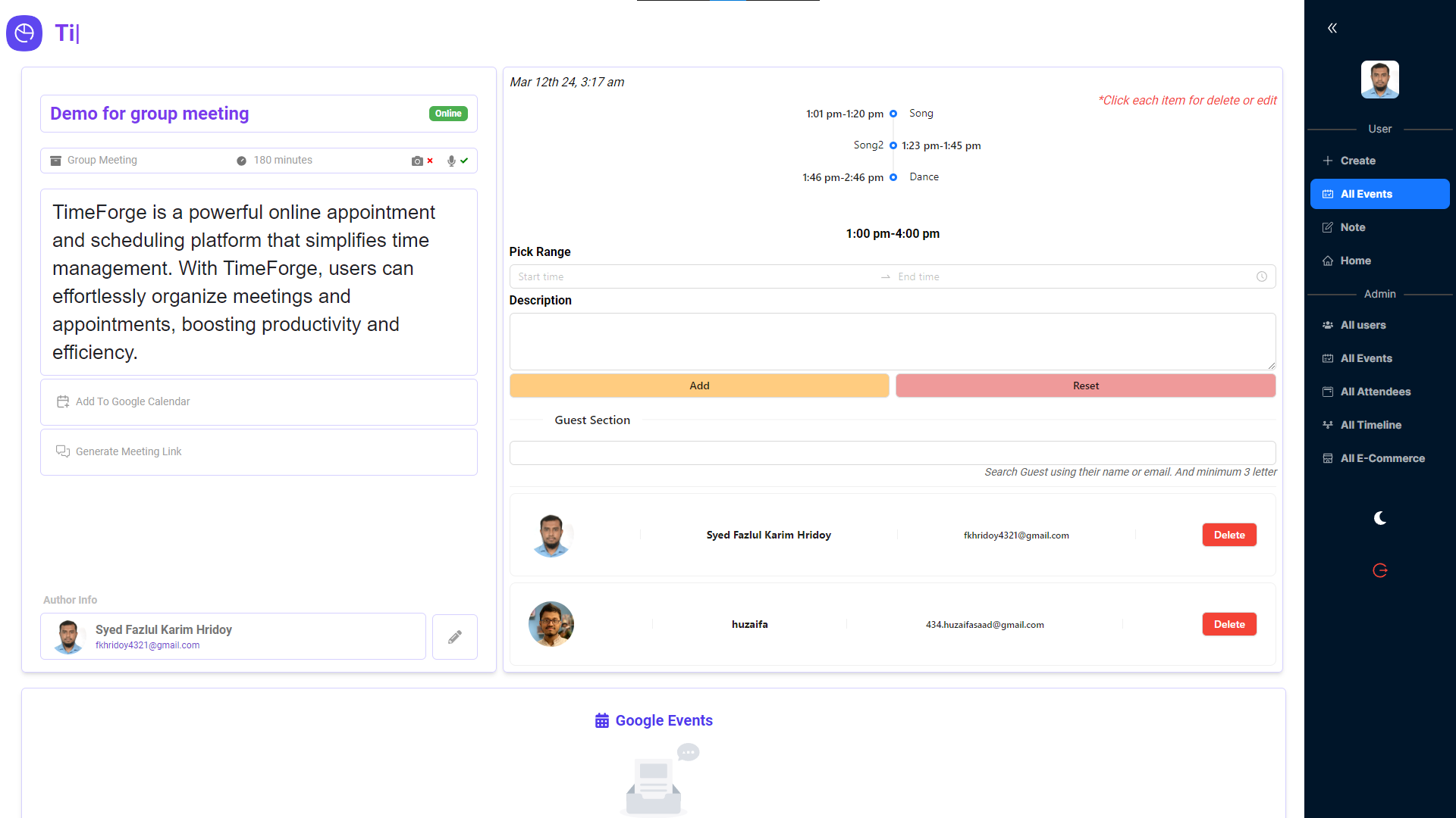 TimeForge | Event Scheduling & Meeting - 9