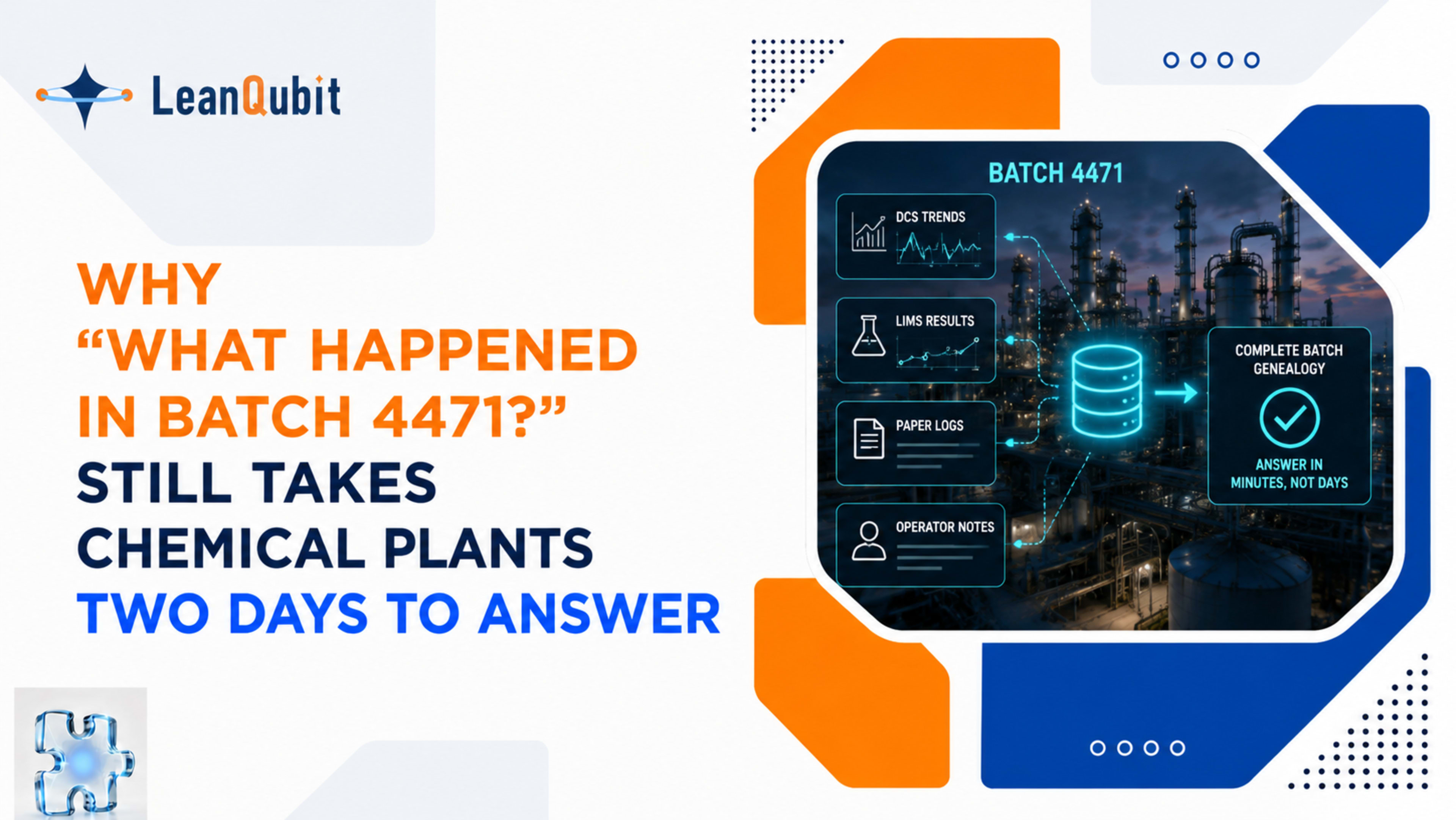 Why "What Happened in Batch 4471?" Still Takes Chemical Plants Two Days to Answer 