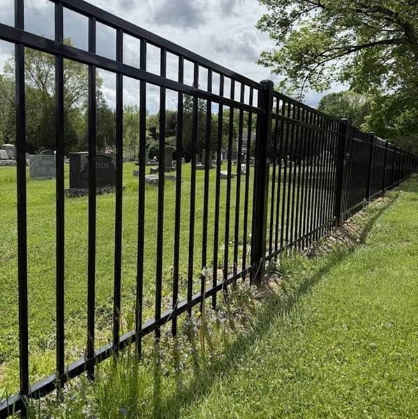 Black aluminum ornamental fence