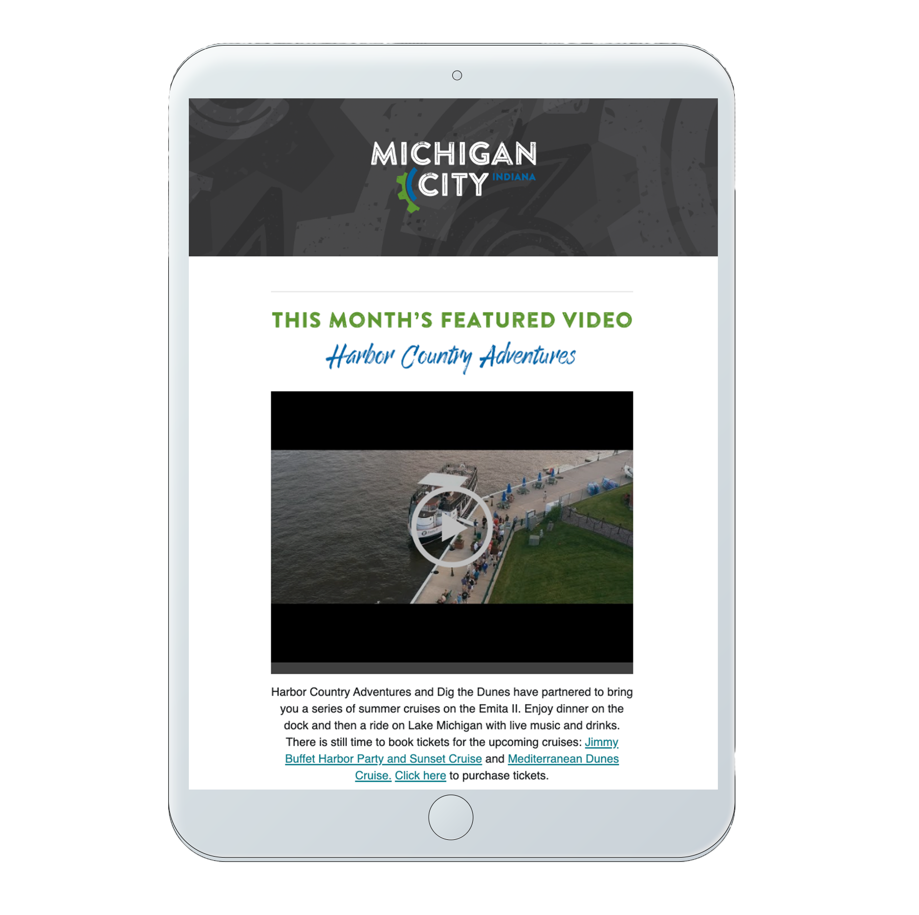 Michigan City web mockup