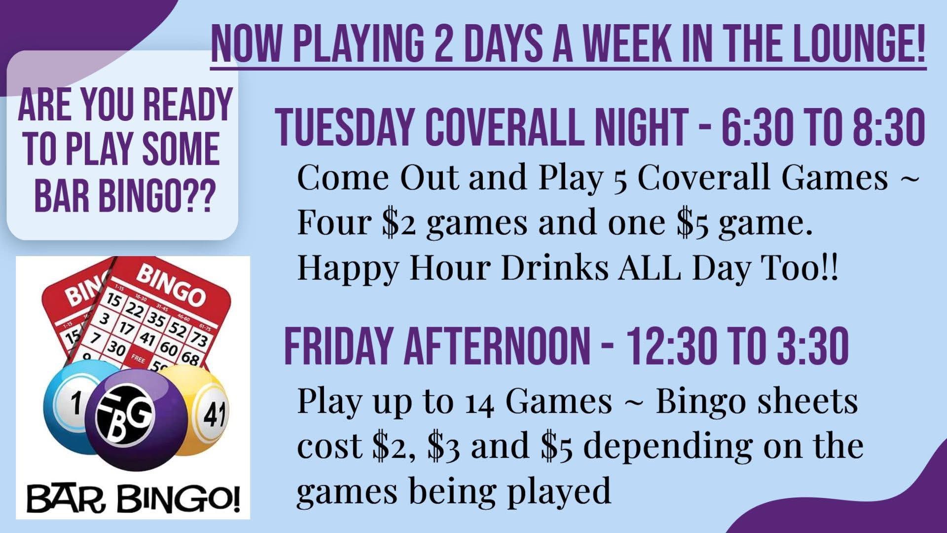 Friday Afternoon Bar Bingo
