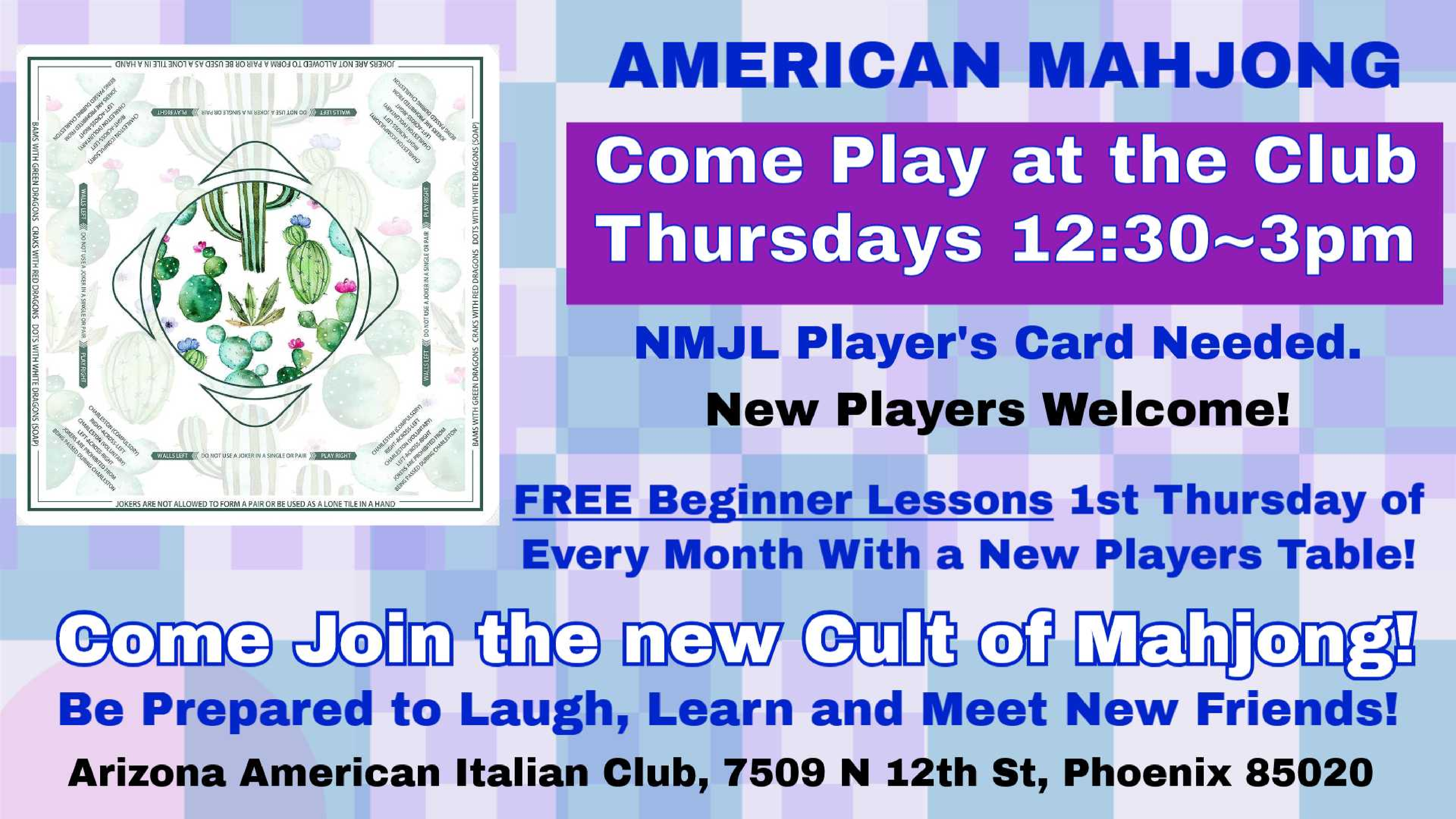 Play Mahjong at the Club