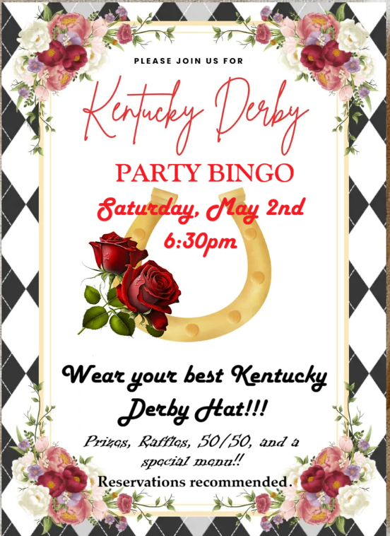 Party Bingo - Kentucky Derby Style