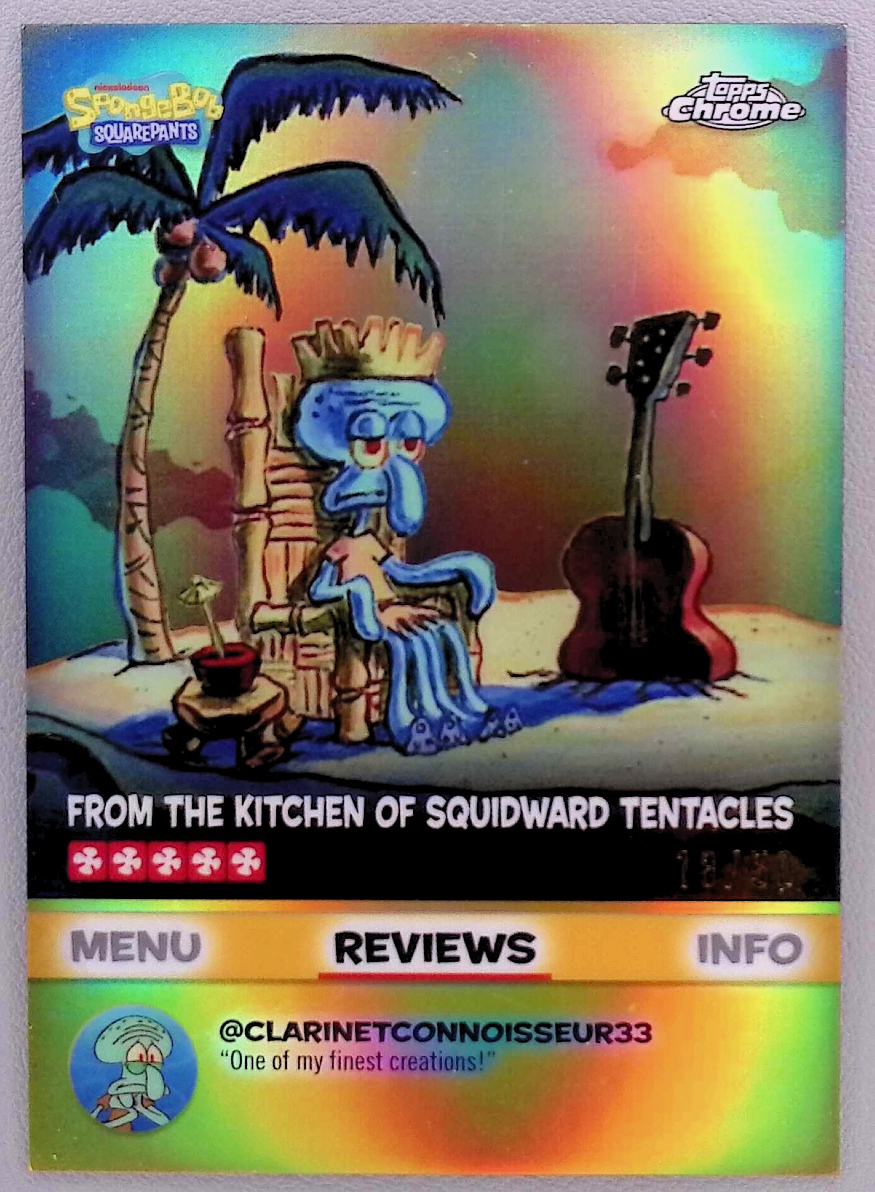 2025 Topps Chrome SpongeBob Squidward's Souffle Kelp Review Gold /50 #BB-14