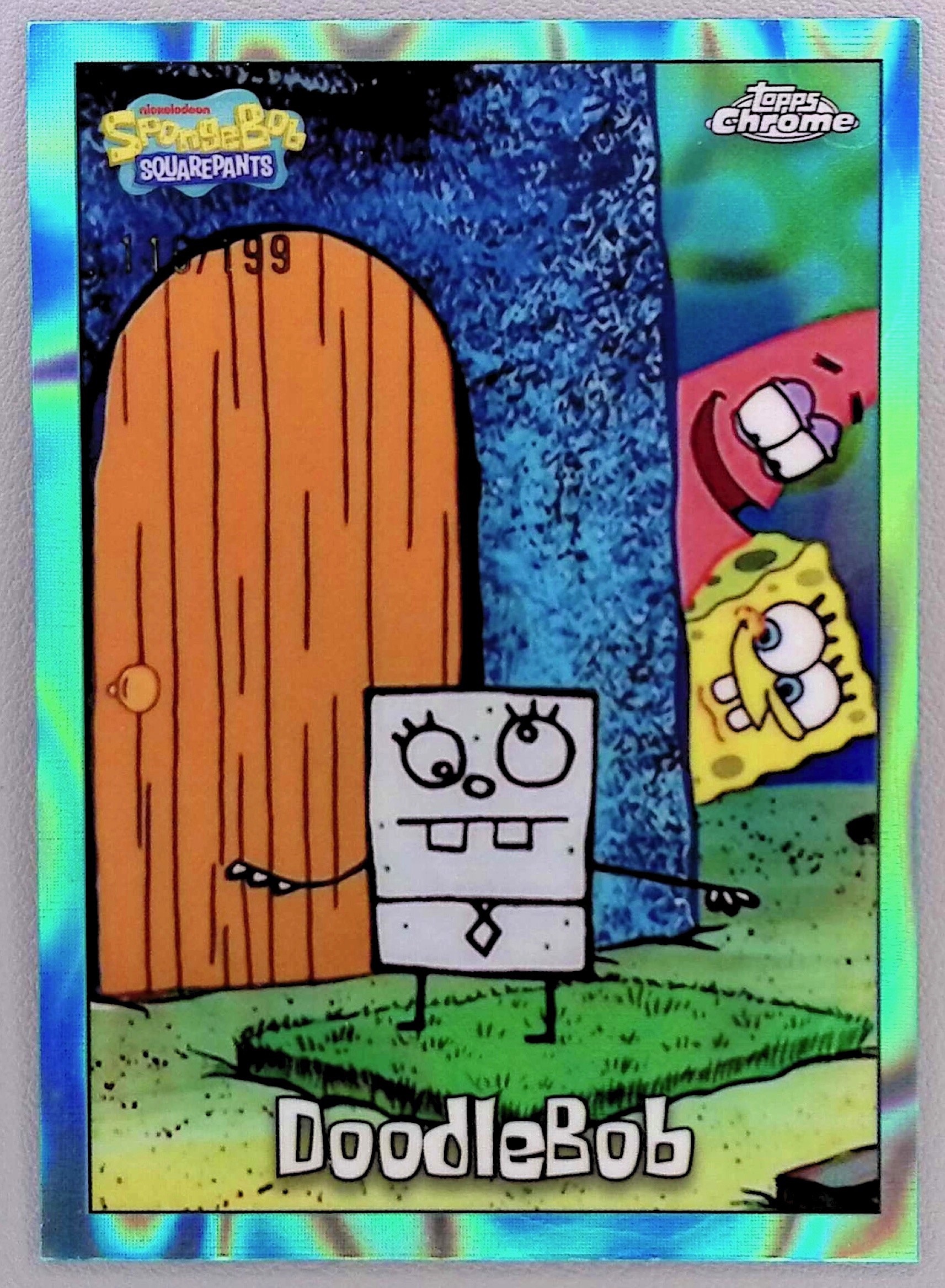 2025 Topps Chrome SpongeBob 25th Anniversary Doodle Bob Aqua Lava /199 #2