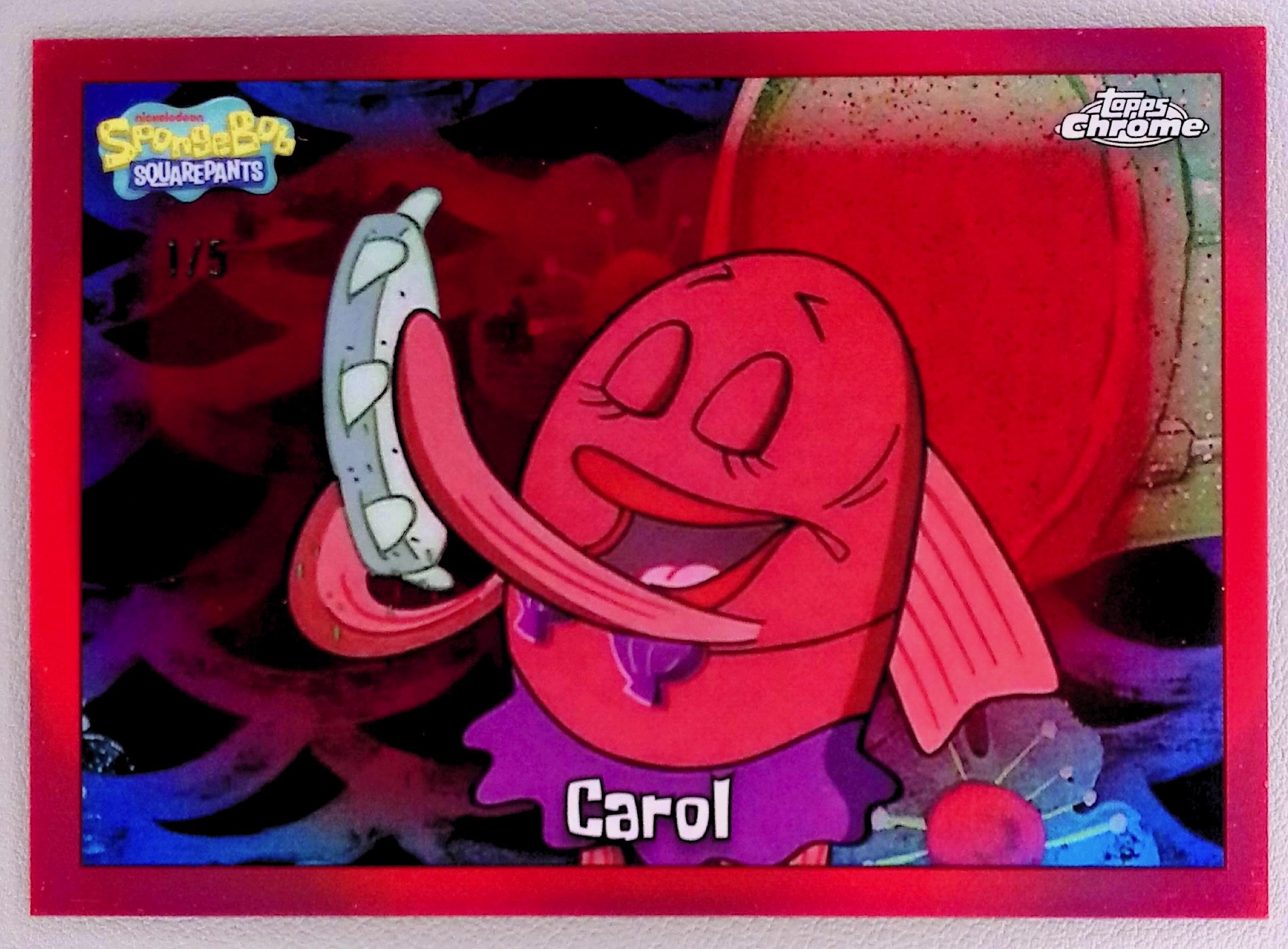 2025 Topps Chrome SpongeBob 25th Anniversary Carol Red /5 #125