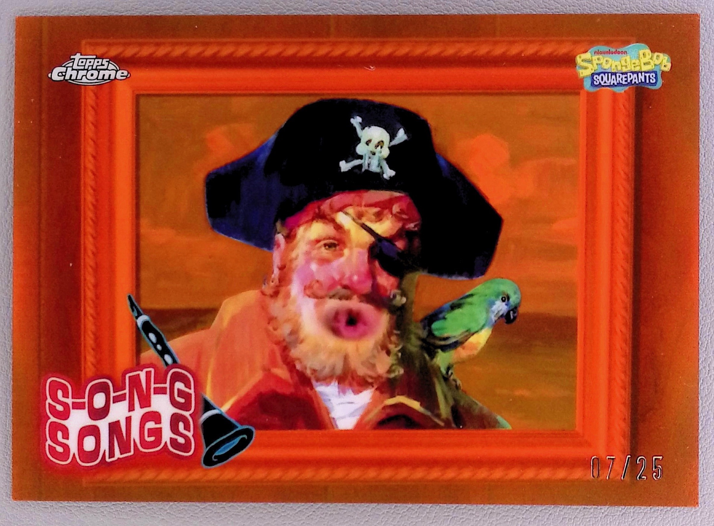 2025 Topps Chrome SpongeBob 25th Anniversary Painty Help Wanted Songs Orange /25