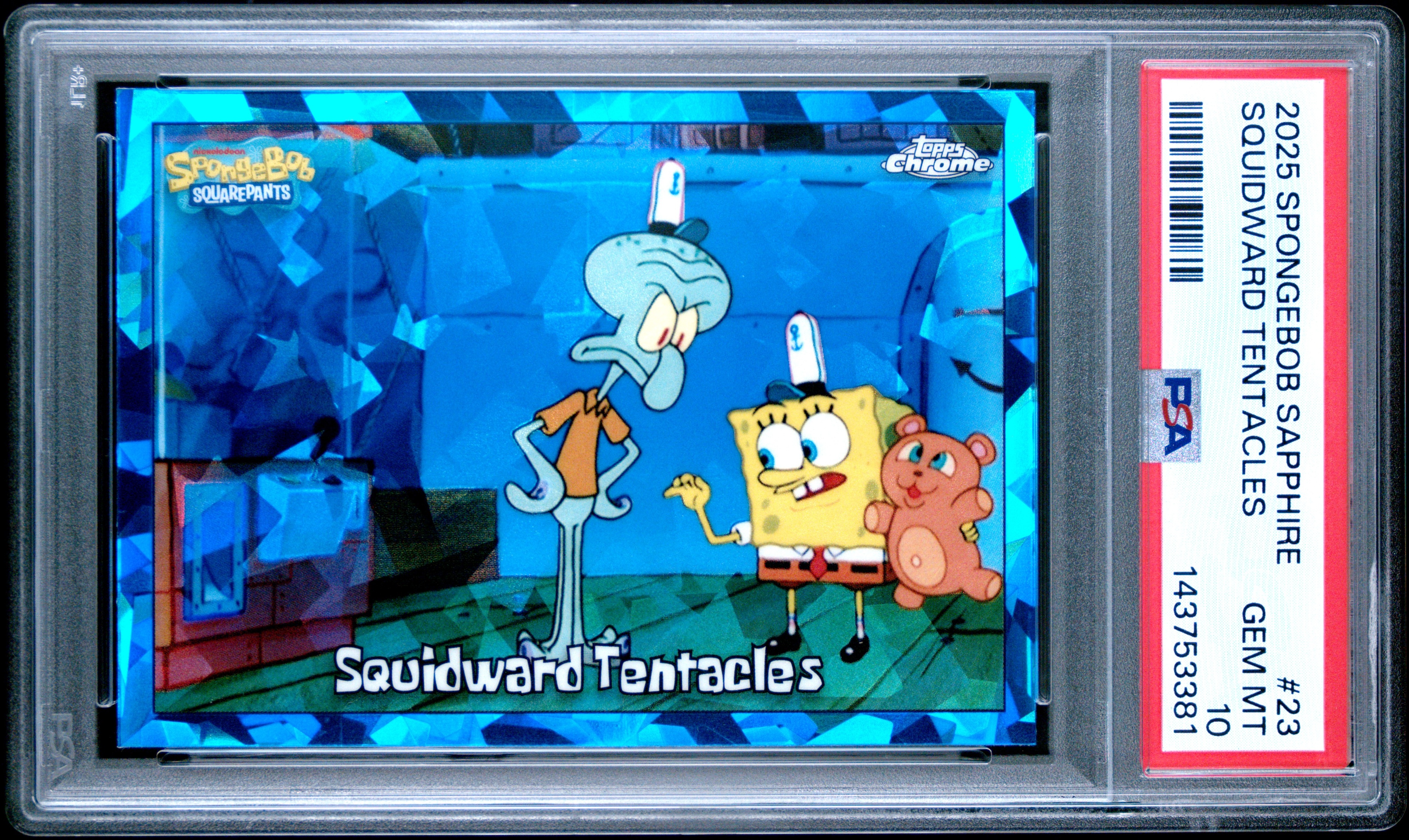 2025 Topps Chrome Sapphire SpongeBob Squidward Tentacles #23 PSA 10