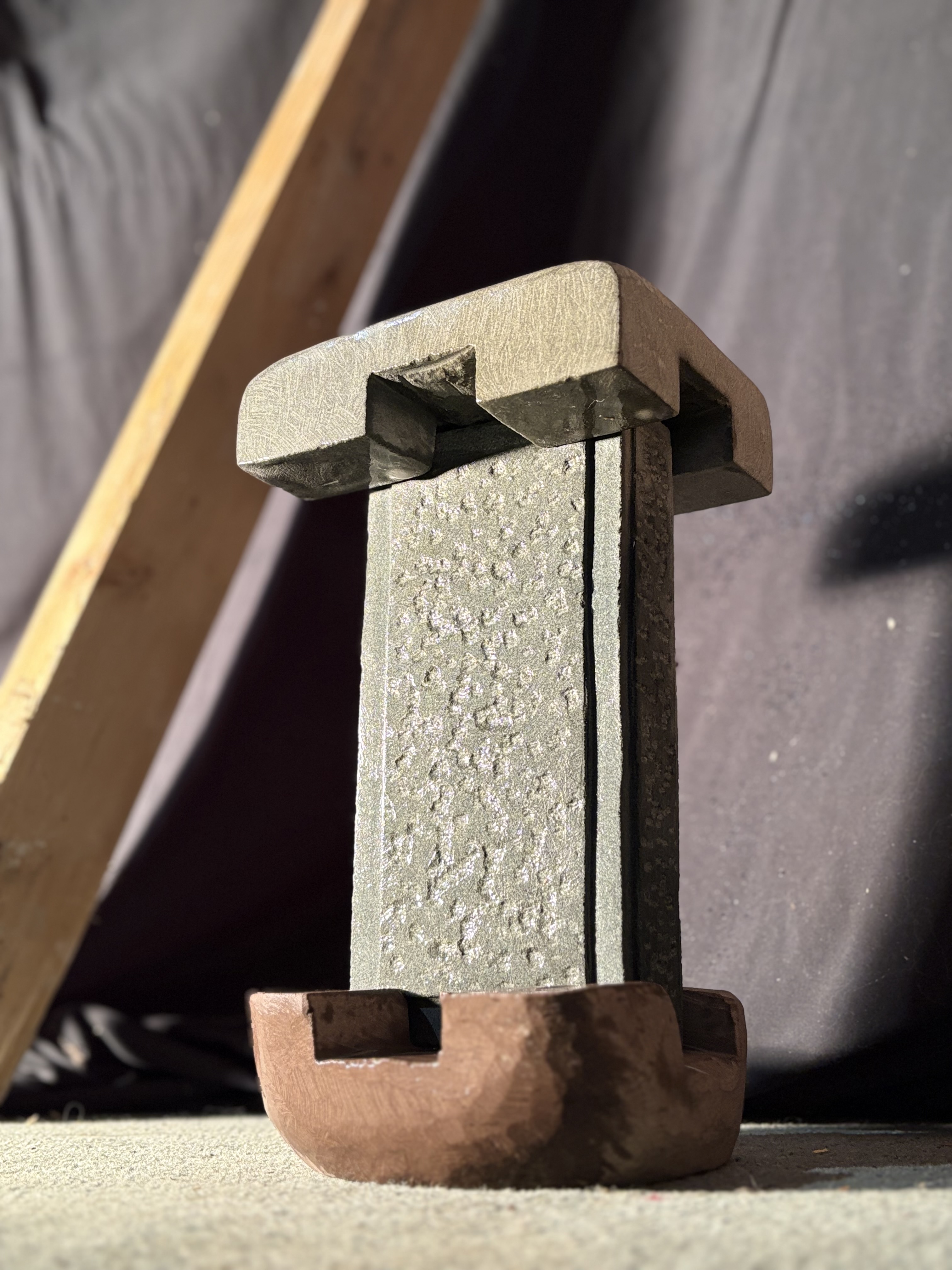 Lantern-inspired stone sculpture, hand-carved by Dan Quinn of Genesee Valley Stone Works