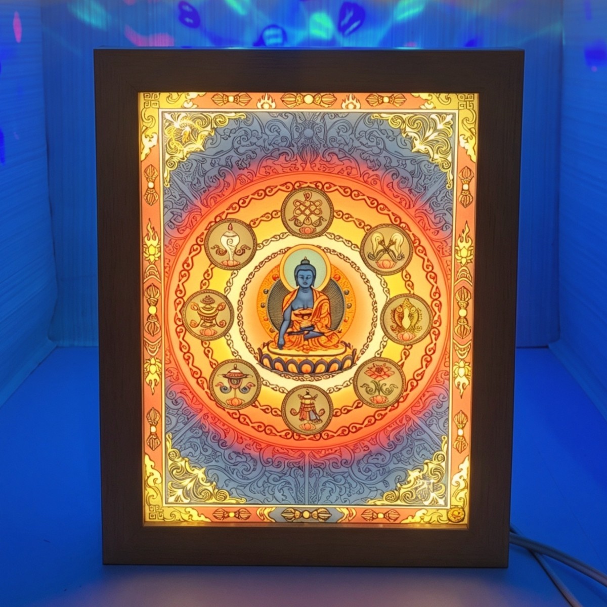 Uphar Craft Illuminated Art - Glowing Thanka, Astamangal | 1st Edition (1 of 100)