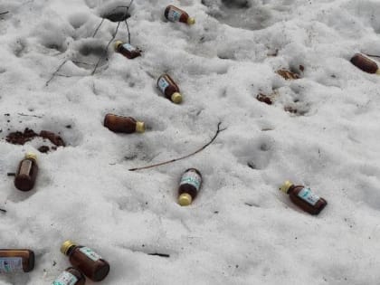 В Брянске на Авиационной нашли залежи пустых фунфыриков
