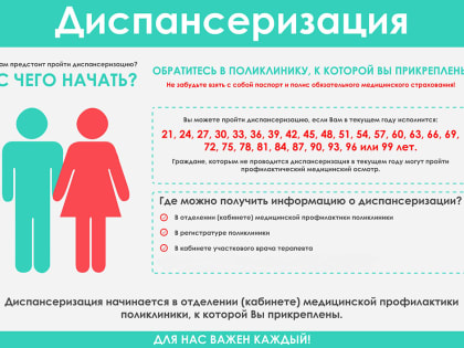 С 23 по 29 января проходит неделя информированности о важности диспансеризации и профосмотров.