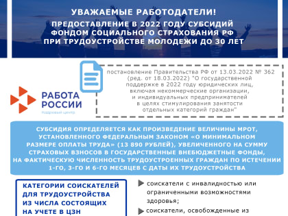 Памятка работодателям от КЦ "Работа в России".