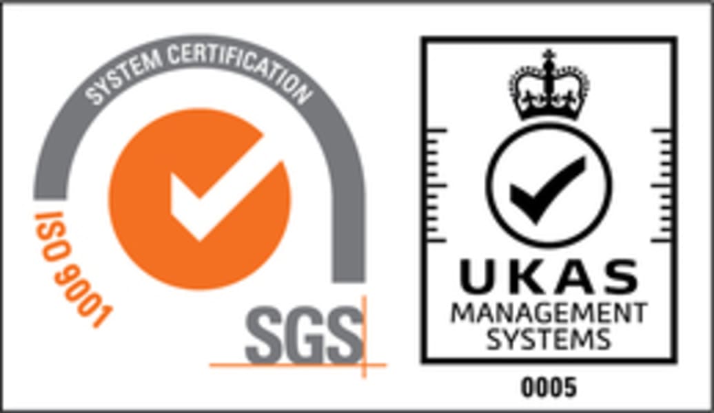 ISO 9001 SGS certification logo and UKAS Management Systems