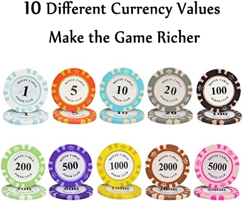 Vue 5 de Youyuer Pcs Jetons Poker