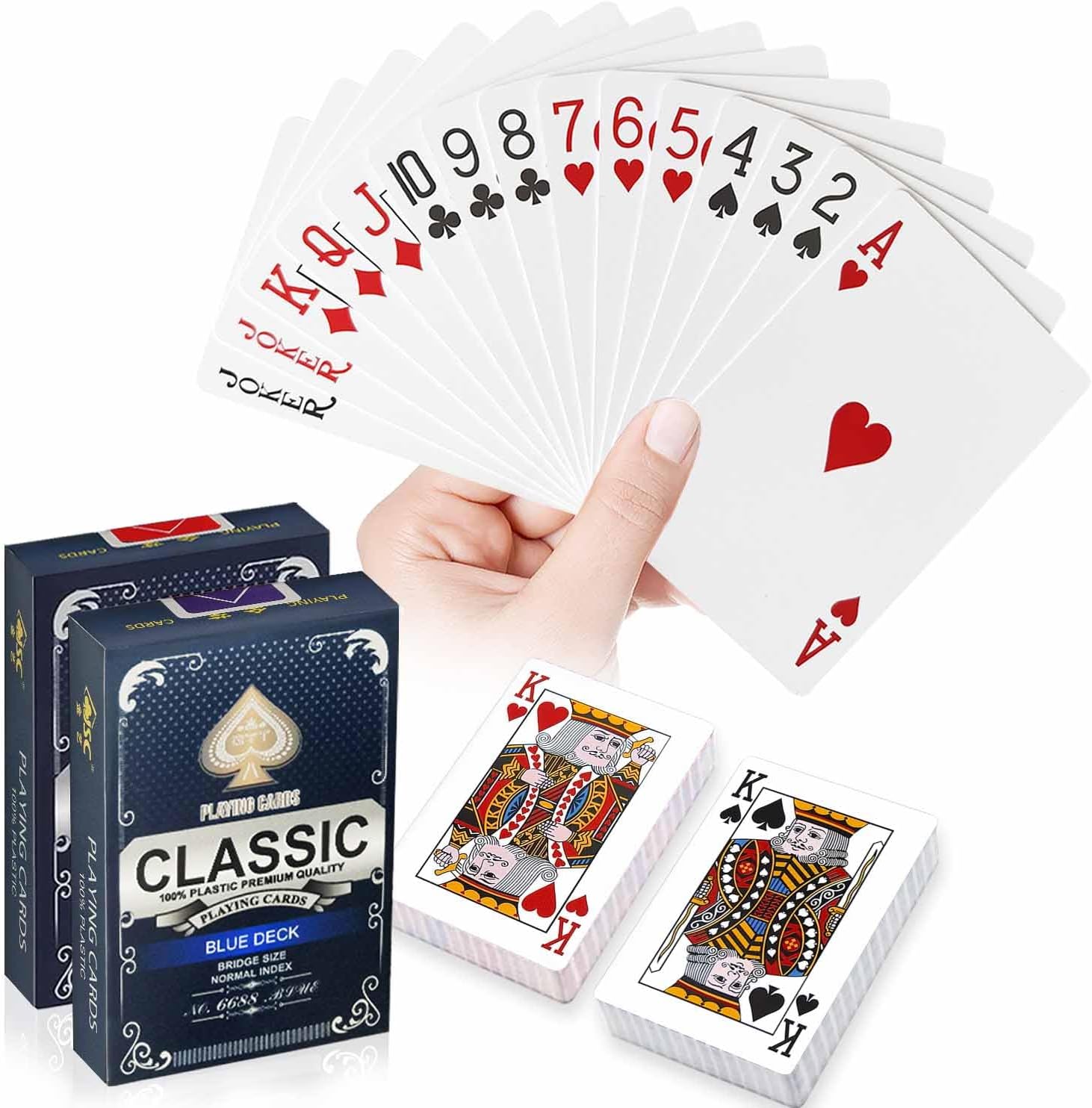 Wugauwor Carte Poker Plastique