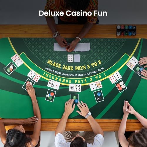 Vue 6 de Gambluxe Tapis De Blackjack