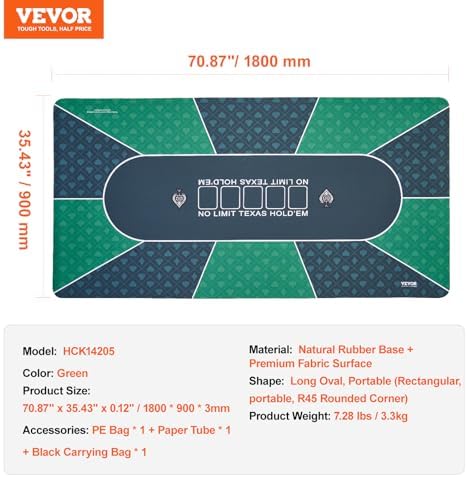 Vue 7 de Vevor Tapis De Poker